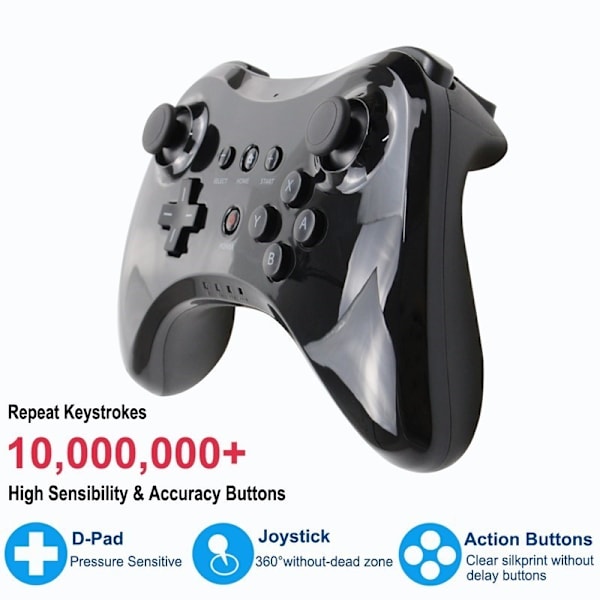 Pro Controller Kompatibel med Nintendo Wii U Trådlös Svart