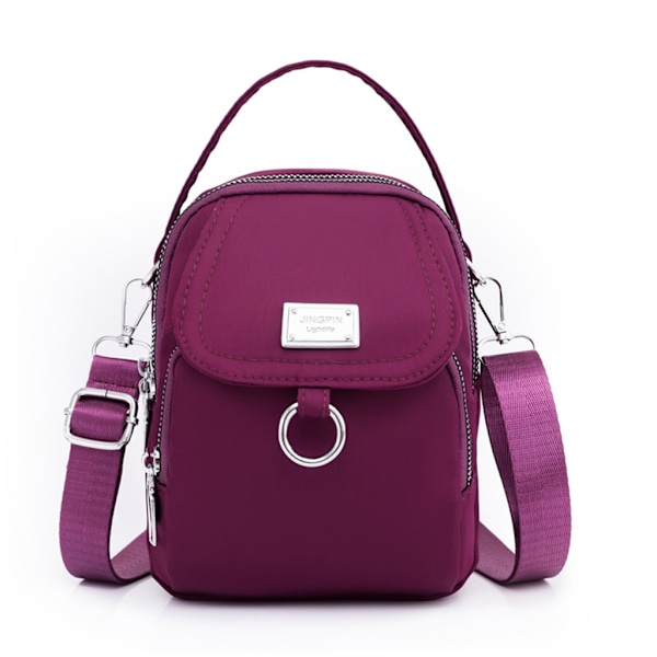 Liten axelväska för kvinnor Enkel Crossbody-väska Söt väska 3-lagers mini handväska kvinnlig Messenger Bag Ins Telefonväska Purple