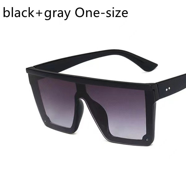 Ny stil dam solglasögon fyrkantiga överdimensionerade lyx black+gray