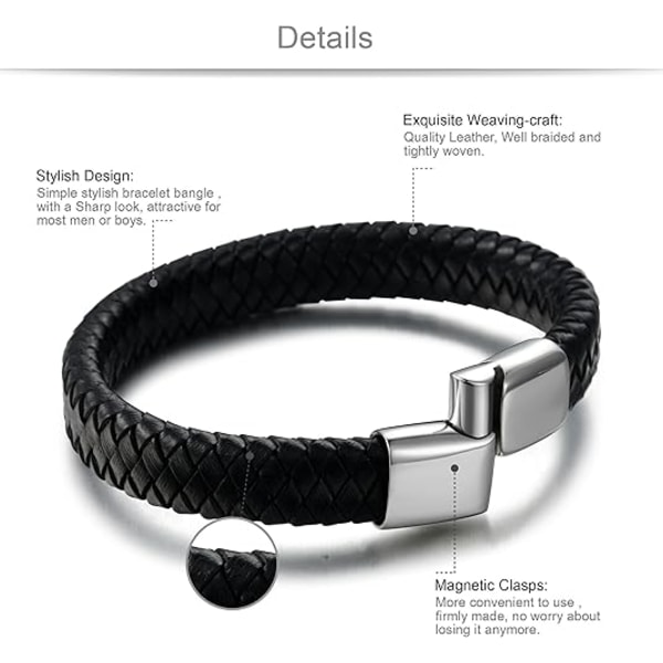 Flätade läderarmband för män Armband Armband Mode