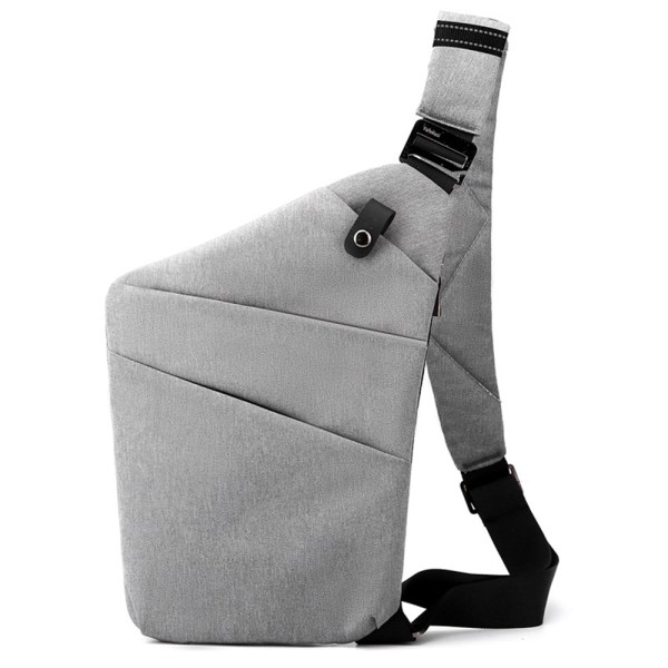 Snygg stöldskyddad ultratunn crossbody-väska med enkel axelrem light grey