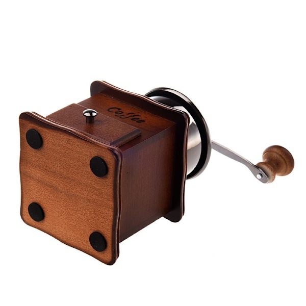 Klassisk Mini Handvevad Solid Trä Kaffekvarn Keramisk Kärna Kaffeböna Grinder Malmaskin Kaffemaskin brown