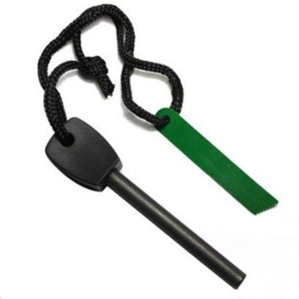 2-pack tändstål för friluftsliv, camping, överlevnad, jakt, flinta M green