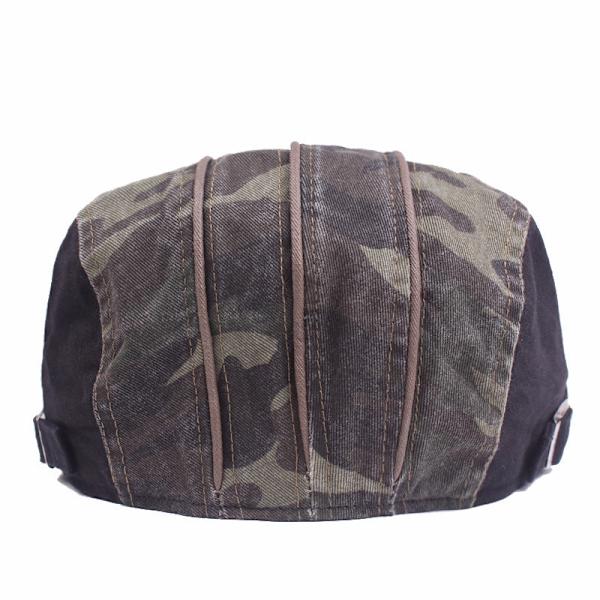 Baskerhatt Kamouflage Peaked Cap Herr Basker Vår och höst Utomhus Solhatt Tvättad bomull Advance Hattar Cap Gray Adjustable Gray