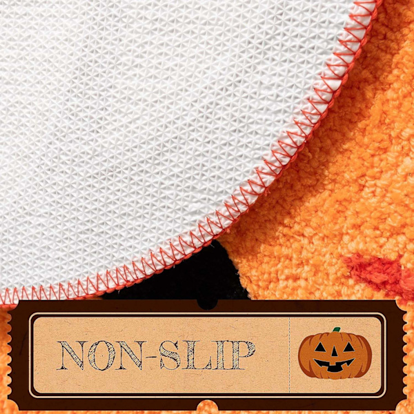 Halloween Badrumsinredning Höstpumpa Badrumsmattor Halkfria Roliga Söta Badrumsmattor för Badrum Dusch Absorberande matta - Perfekt