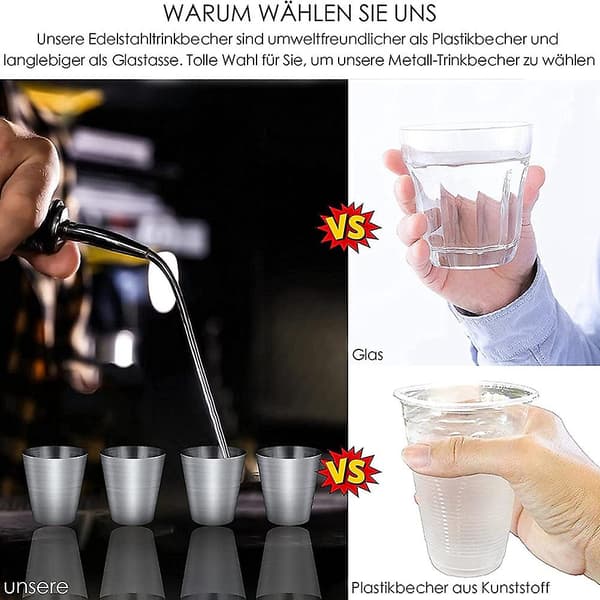 12st Höftflaskkoppar Rostfria Shotglasögon 30ml Dricka