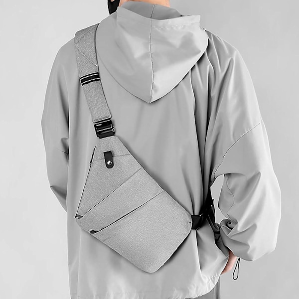 Mäns ryggsäck stöldskydd armhåleväska åtsittande ryggsäck axelväska pistolväska dam diagonal Oxford tyg bröstväska Grön Right Shoulder Green