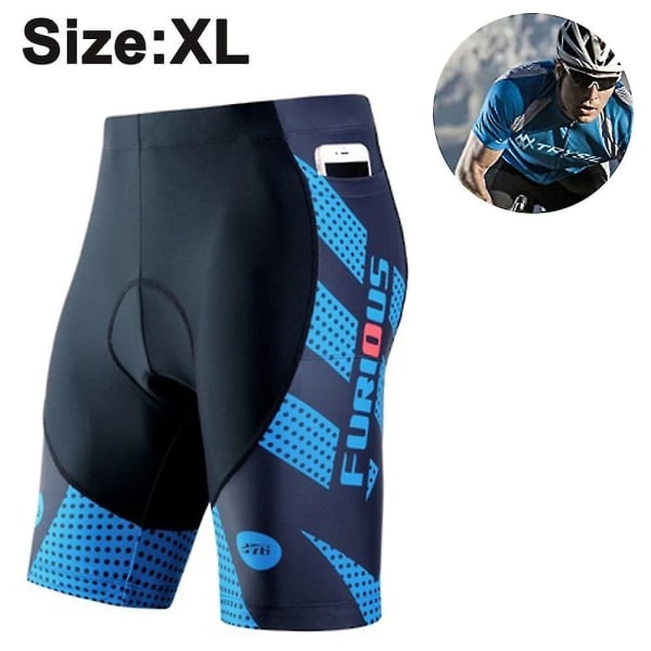 Cykelbyxor herr 3d vadderade med cykeltights Snabbtorkande Half Pants XL BLÅ zdq