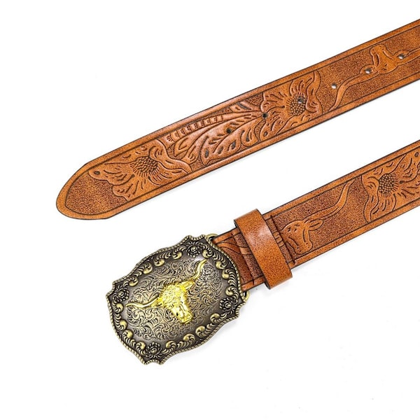 Western Cowboy Bälte Spänne Bälte för män 120CM 120cm
