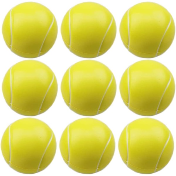 Mjuka skumtennisbollar, 9 st skumbollar med hög studs, mjuka bollar för inomhus- och utomhussporter, svamptennisbollar för barn, pojkar och flickor samt vuxna (gul)
