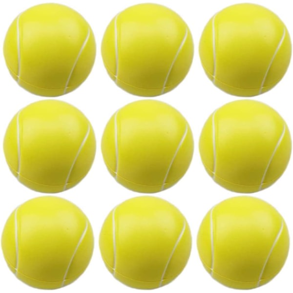 Mjuka skumtennisbollar, 9 st skumbollar med hög studs, mjuka bollar för inomhus- och utomhussporter, svamptennisbollar för barn, pojkar och flickor samt vuxna (gul)