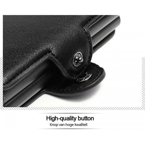 POP UP Plånbok med RFID-NFC Block Korthållare - 12 Kort black