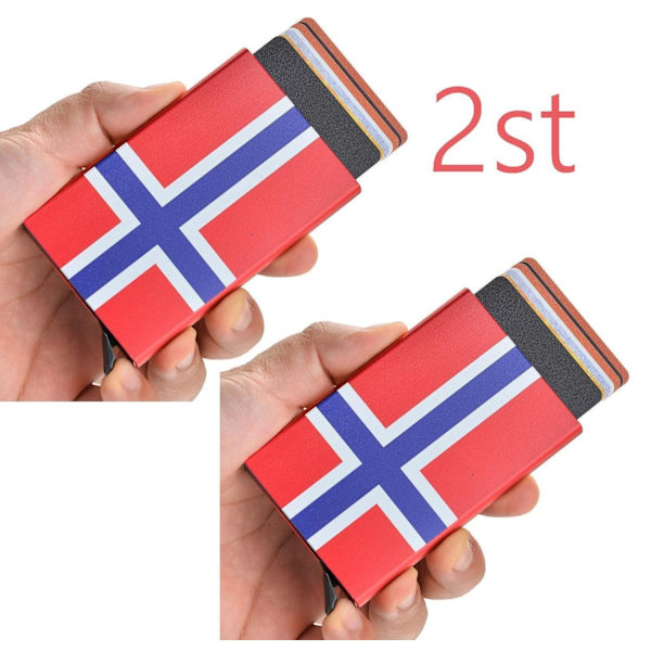 2ST Pop Up Korthållare . 2st Norsk Flagga