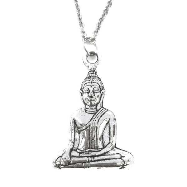 Halsband Buddha Symbol Buddhism Yoga Meditation New Age silver