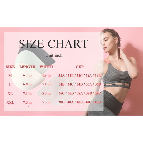 4 par latexbröstkuddar förtjockade med Soft Touch Drop Cups för att öka andningsförmågan och anti-bländning Tube Top Tube Top Insert Dam BH (L, svart