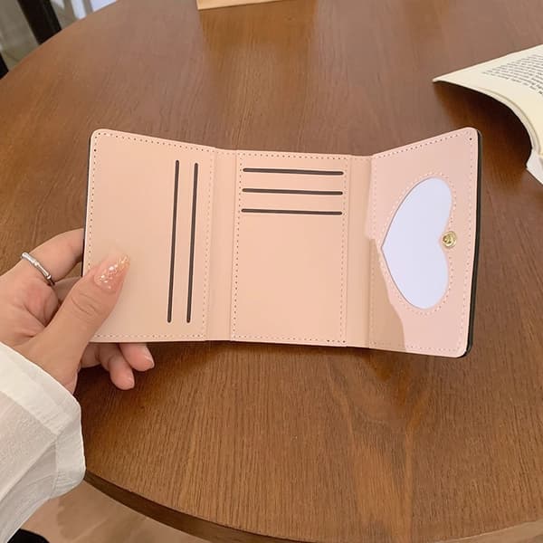 Women's Wallet with Bow Simple Card Exclusive Small Foldable Multiple Card Slots Large Capacity Black