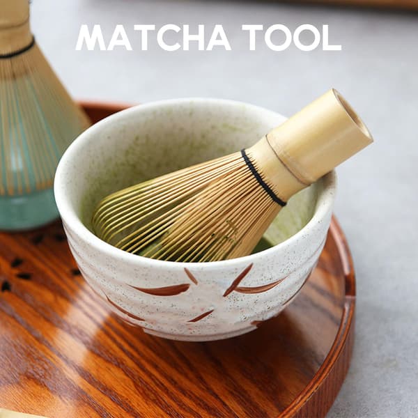 Japansk Matcha-set (3 delar) - Matcha bambuvisp, tesked, - set