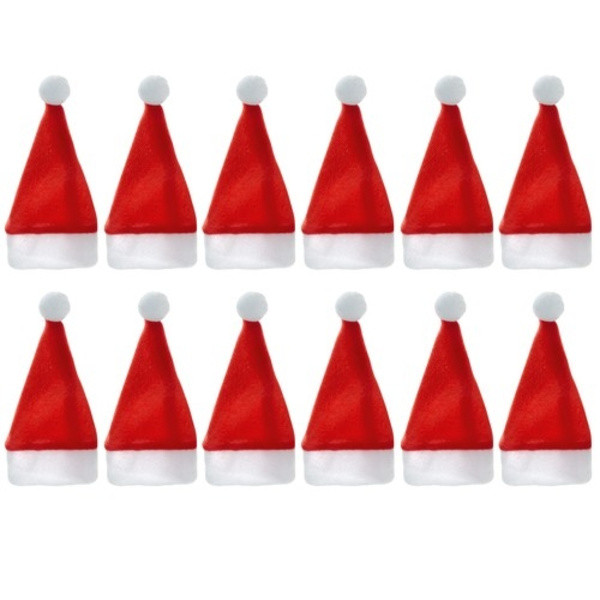 12 st Julhattar, Julhatt, Kniv & Gaffel Set, Julbordsartiklar, Hem Dekoration