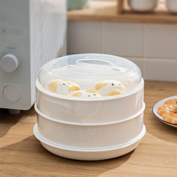 Mikrovågsugnsångare för hushållet, multifunktionell plastångare för kök, varm Mantou-uppvärmning med lock, ånglåda green