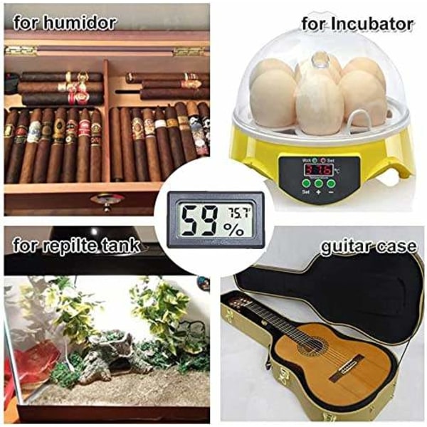 INF Mini digital hygrometer / termometer 5-pack Sort