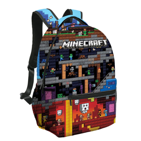 Minecraft skolväskor för grund- och gymnasieelever, barnryggsäckar, stor kapacitet, bekväma och lätta att bära C