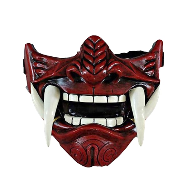 Halloween Mask Samurai Mask Japansk Prajna Djävulsmask Hannya Noh Kabuki Demon Oni Samurai Mask Red