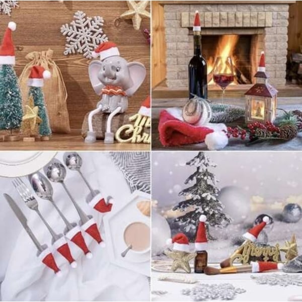12 st Julhattar, Julhatt, Kniv & Gaffel Set, Julbordsartiklar, Hem Dekoration