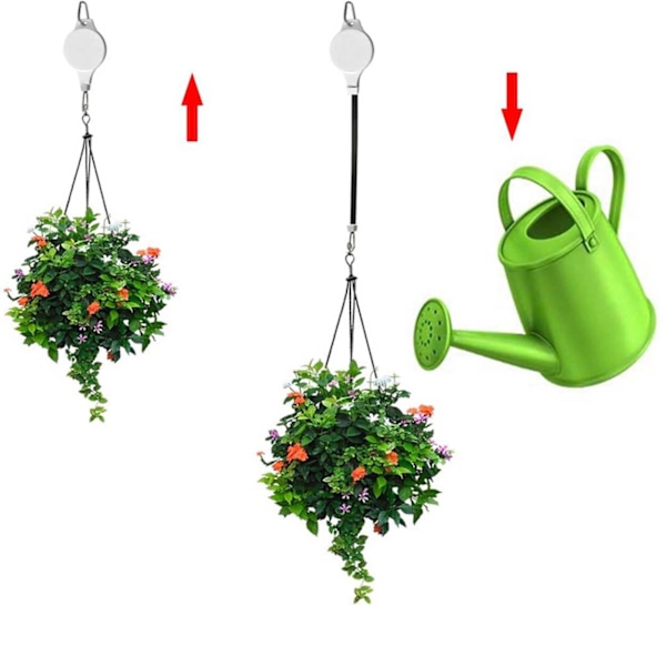 2 st Trädgårds Utdragbar Hak Lyftbar Hängande Korg Blomma Kruka Fågelbur Utdragbar Hem Sticky Hook Stretch white