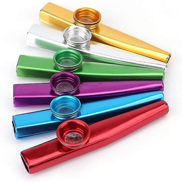 24-pack Plast Metall Kazoo Flöjt 6 Färger Universell Flöjtackompanjemangsinstrument Kazoo Utbytbara Flöjttillbehör