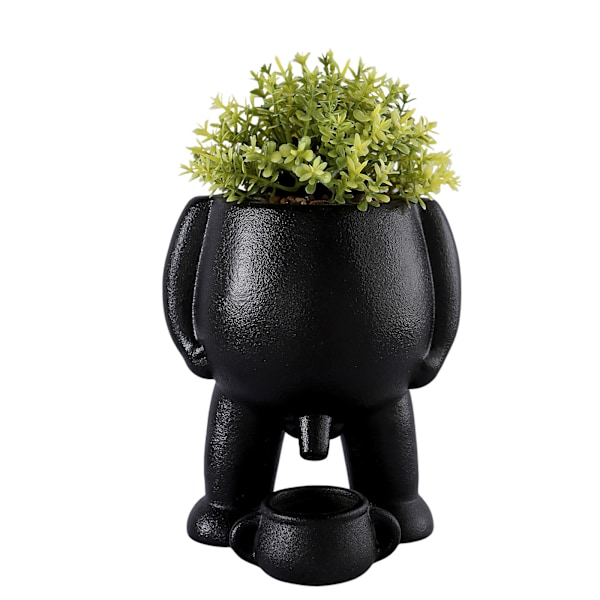 Rolig urinväxtkruka, urinal, blomkruka prydnad, hem trädgård design dekoration, blomkruka Black without plant