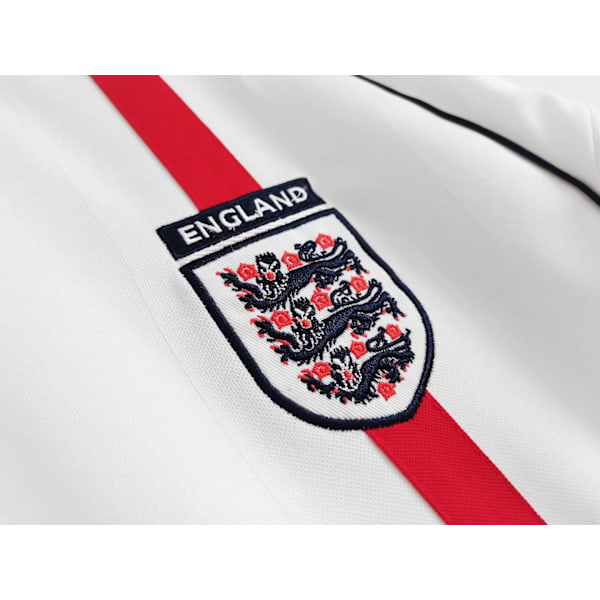 2002 England Home Retro Shirt No.4 Gerrard No.7 Beckham Fotbollströja M