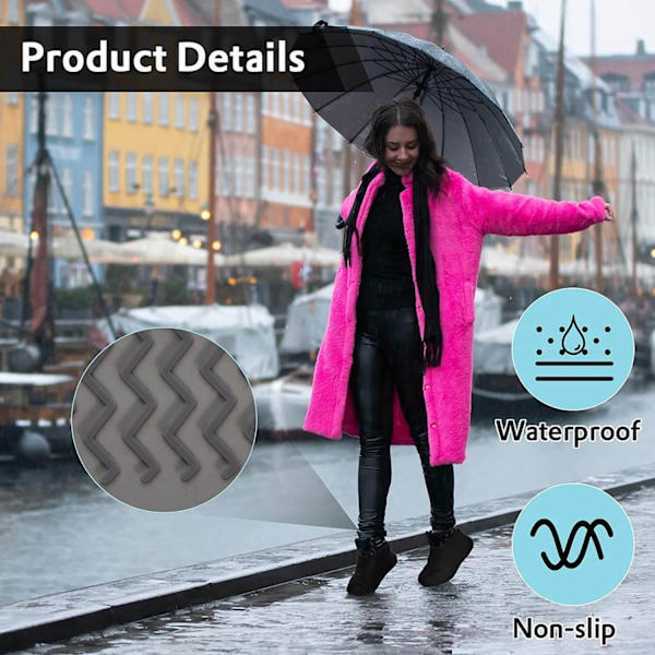 Vattentäta skoskydd med dragkedja - Large - Stl. 39-42 - Rosa