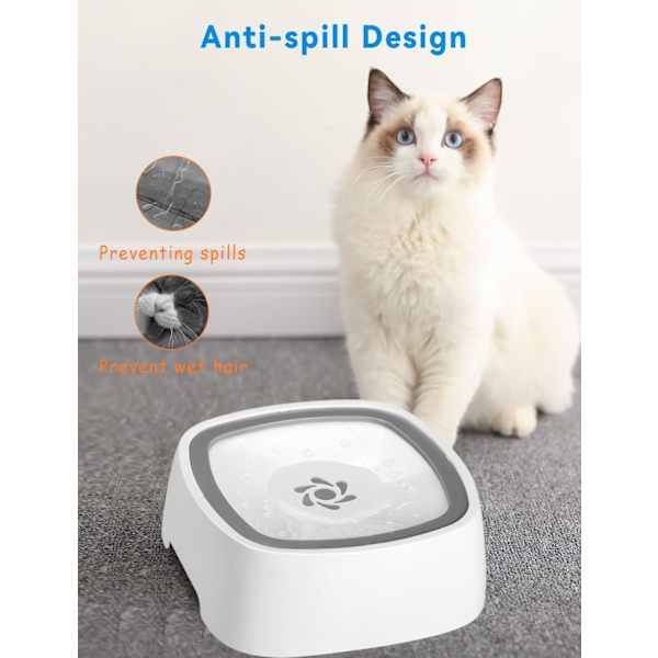 Anti-spill hundvattenskål, hund-/kattskål, anti-spill hundskål, hundskål för resor/utomhus/hem