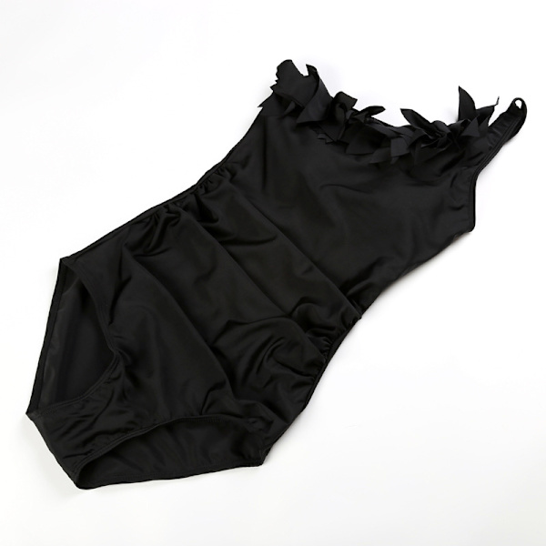 Dam badkläder i ett stycke sexig baddräkt med en axel svart XL black