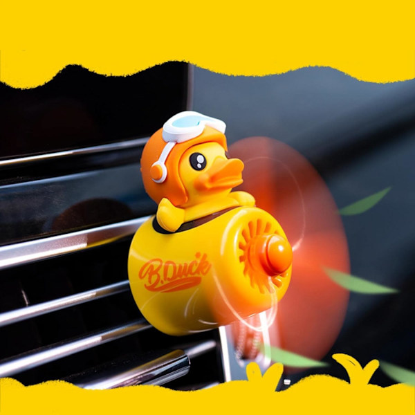 Luftfräschare för bil, Pilotbjörn bilspridare med roterande propellerventilationsfräschare Aromaterapiprydnader Biltillbehör (gul stil) YellowStyle