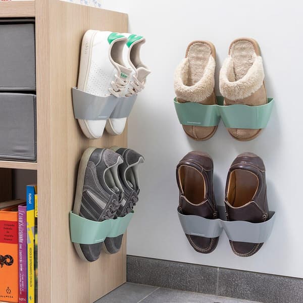 Skohållare, Självhäftande - 4-pack gray