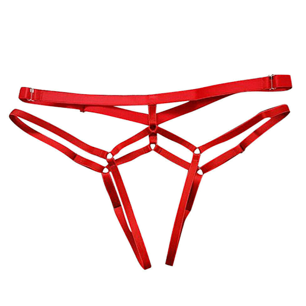 Kvinnors Lingerie Spets Knytning Trosor Trosa Nattkläder Alla Hjärtans Dag Röd 2XL Red