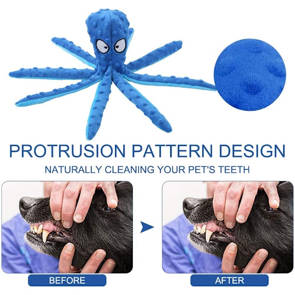 2 stycken plyschleksaker för hundar, hund leksaker pip, bläckfisk leksaker,