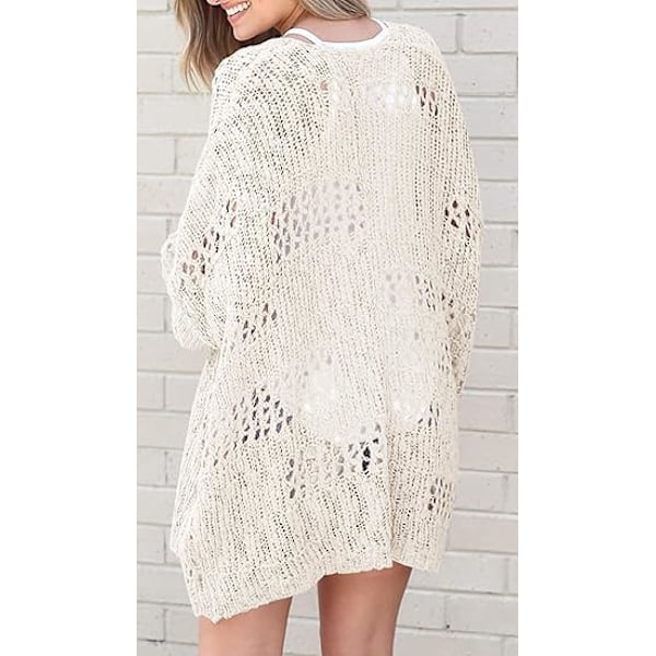 Stickad kimono i bohemisk stil, långärmad, lätt, mjuk, oversized