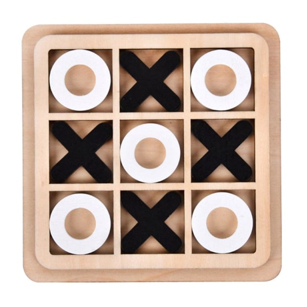 Tre i rad-spel i trä - Osorterade färger multicolor