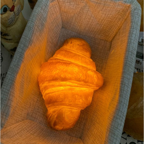 Nattljus Croissant Brödlampa, Croissant Cross Bag, Ambient Light, Bakprydnader, Kreativa presenter, LED Nattljus