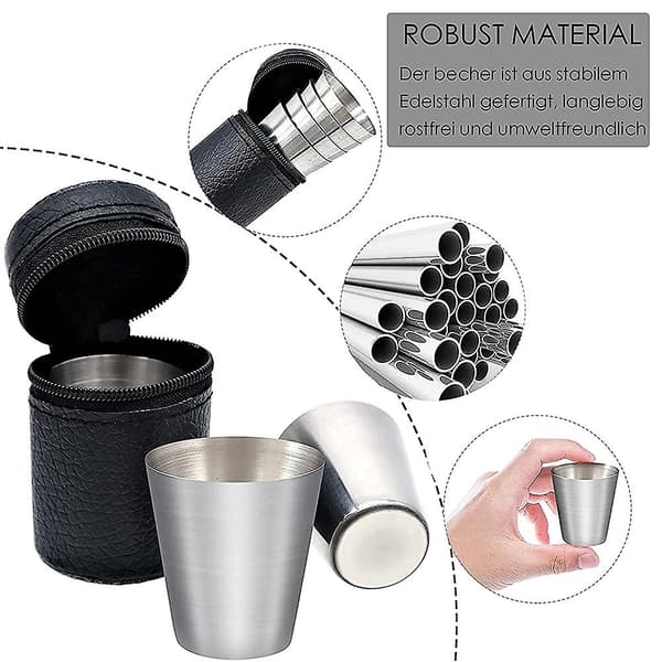12st Höftflaskkoppar Rostfria Shotglasögon 30ml Dricka