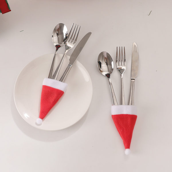 12 st Julhattar, Julhatt, Kniv & Gaffel Set, Julbordsartiklar, Hem Dekoration