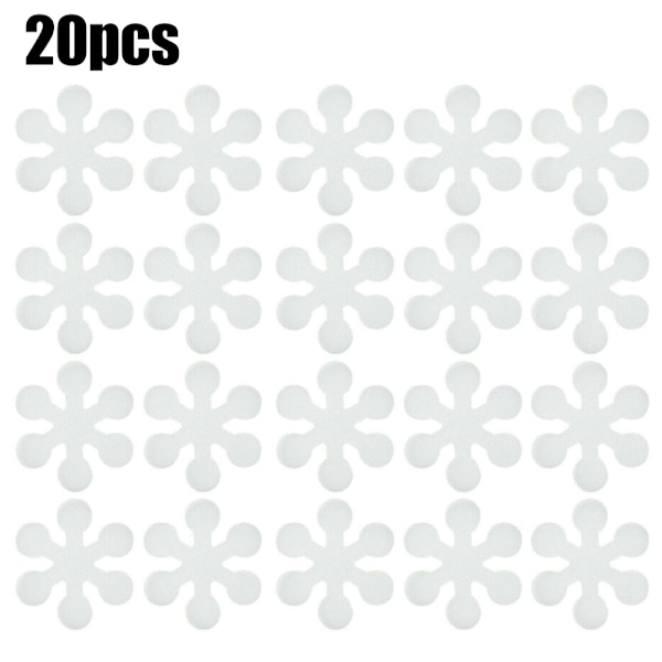 20 st Snöflinga golvplattor, träbrädor, hem badkar, halkskydd klistermärken halkskydd badrum klistermärken Vit 20 Pcs White