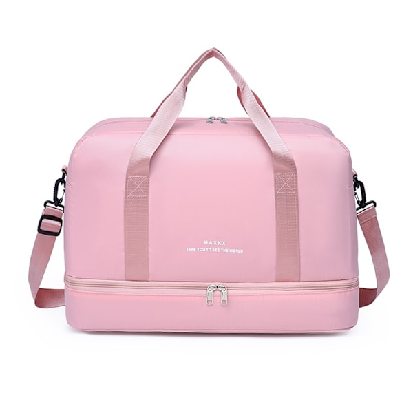 Resväskor Sport Gym Bag Weekender Handbagageväska med skofack Handbagageväska för kvinnor och män Pink