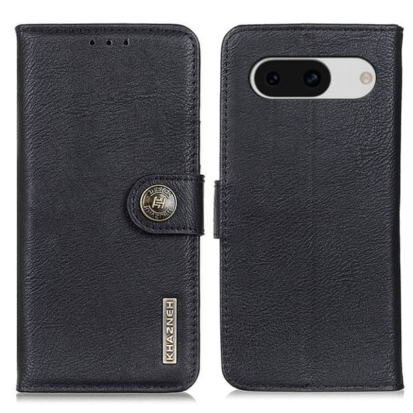 Google Pixel 8A Kompatibelt 2-i-1 Fodral Läder Svart
