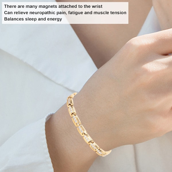 Magnetiskt smärtlindringsarmband Magnetiskt terapiarmband hälsosamt guld rostfritt stål kulhuvud zirkonium galvaniserat magnetarmband