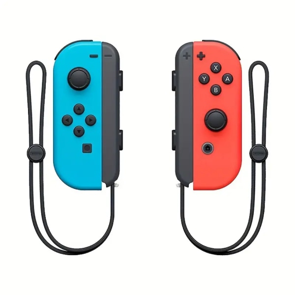 Joycon trådlös handkontroll ersätter Nintendo Switch, stöder väckningsfunktion, vänster och högre fjärrkontroller med handledsremmar-A red+blue