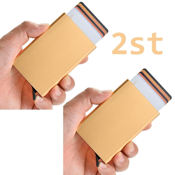 2ST Rfid Pop Up Korthållare . GULD 2st Guld