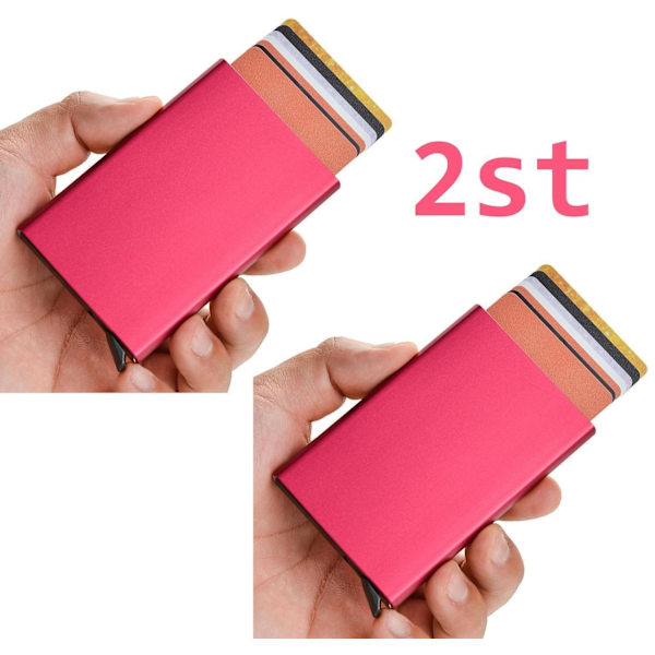 2ST Rfid Pop Up Korthållare 2st Rosa